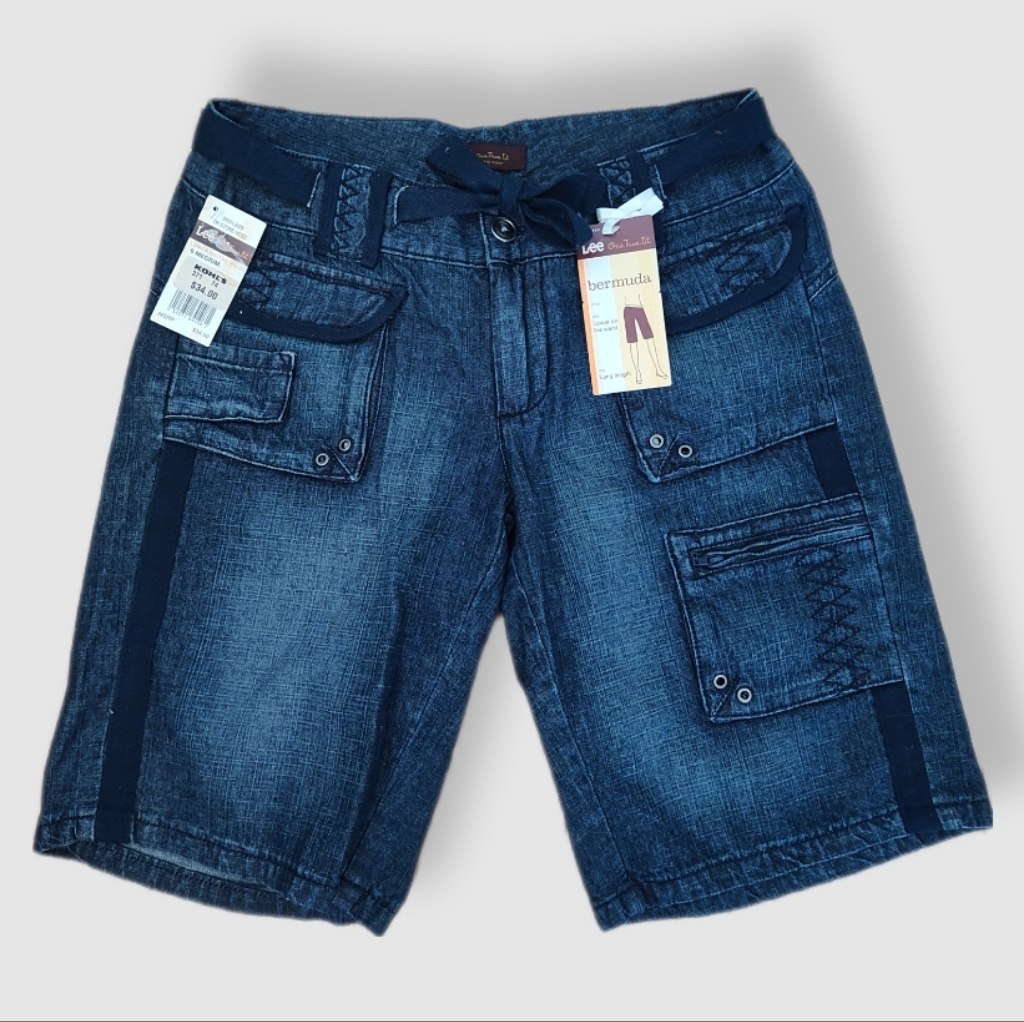 Nwt Lee Brand "One True Fit" Denim Bermuda Shorts, Sz 6